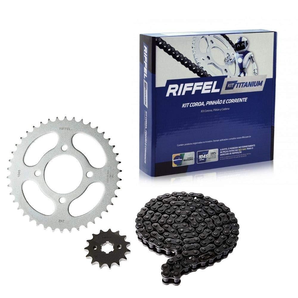 Kit Relação Completo Riffel Titanium para NXR 125 Bros ES/KS (2003-2005) - Durabilidade e Performance Certificada