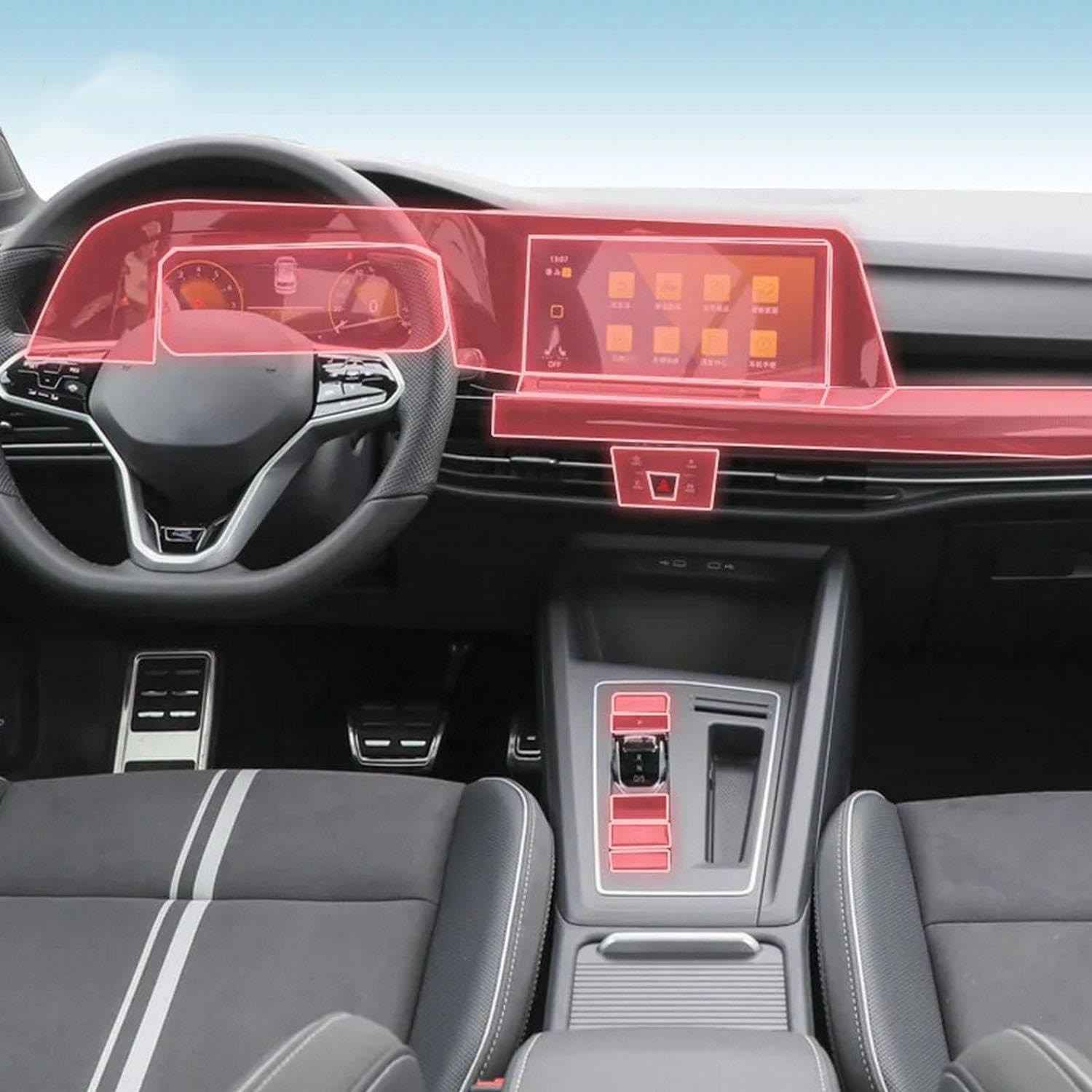 Proteção Premium para VW Golf MK8 GTI: Película TPU Anti-Risco para Tela Interna