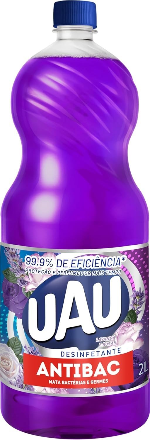 Desinfetante Antibacteriano UAU Lavanda e Rosas 2L - Limpeza Eficaz com Fragrância Agradável