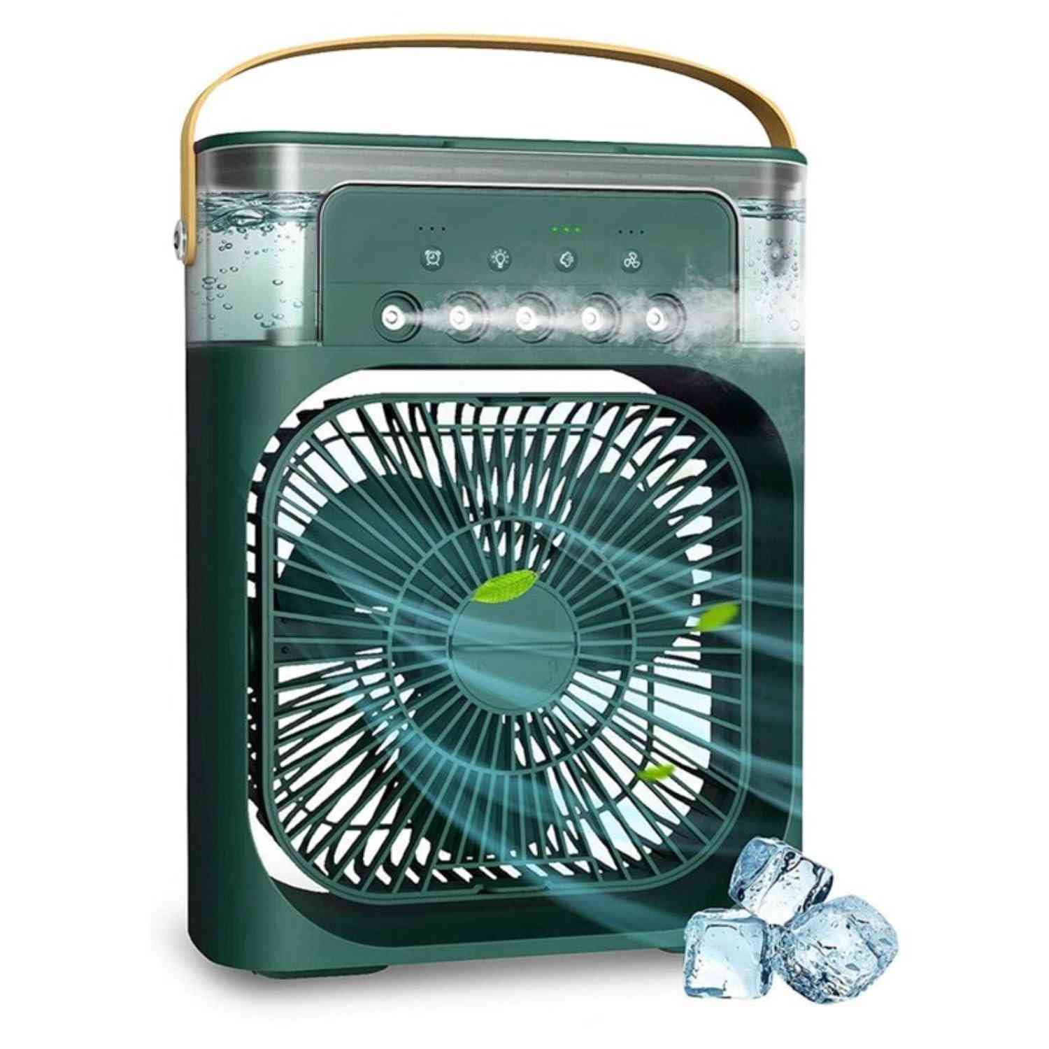 Ventilador Portátil Softdigit com Umidificador e Luz LED - 3 Velocidades, Água e Gelo