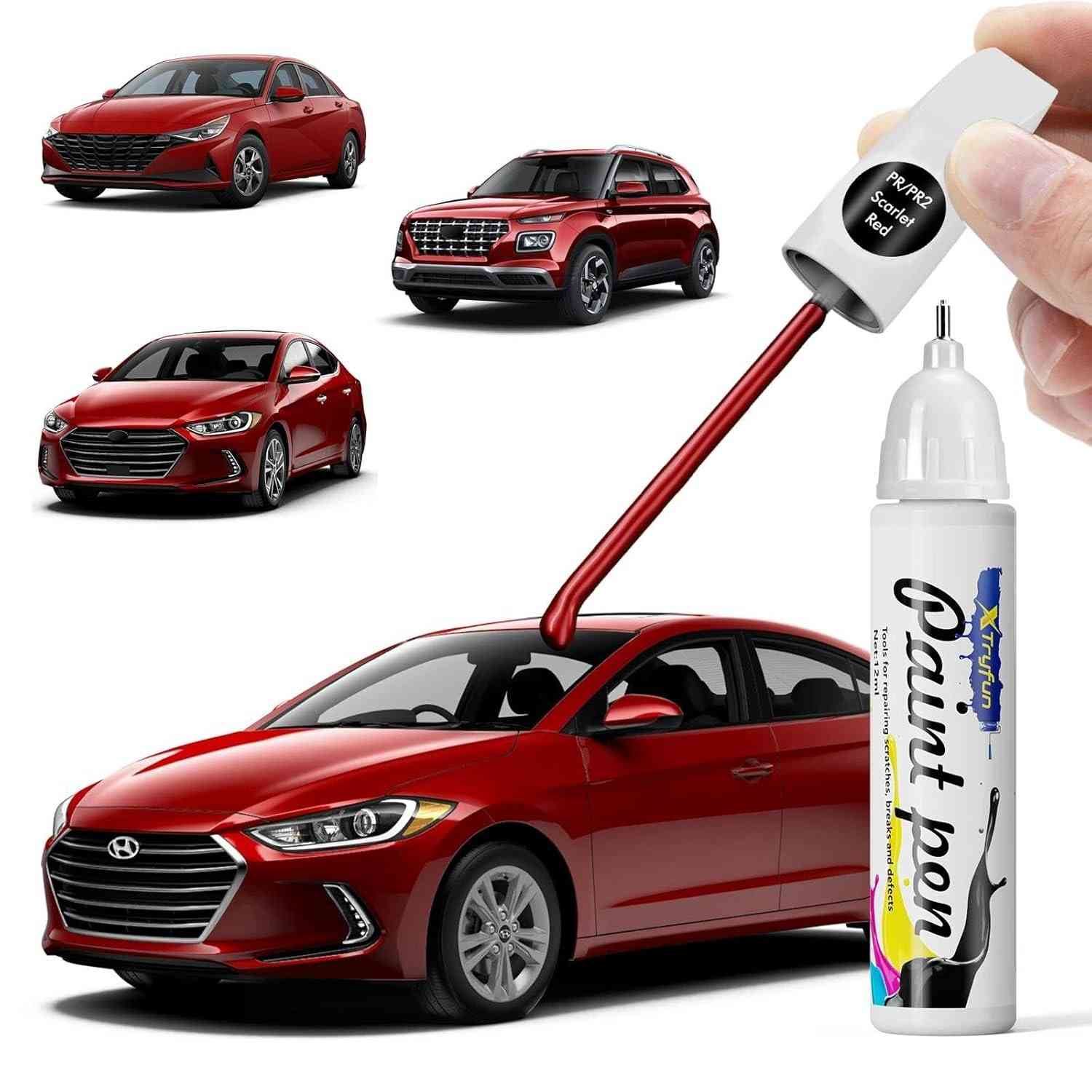 Tinta de retoque de carro compatível com Hyundai (vermelho escarlate/vermelho ardente PR2)