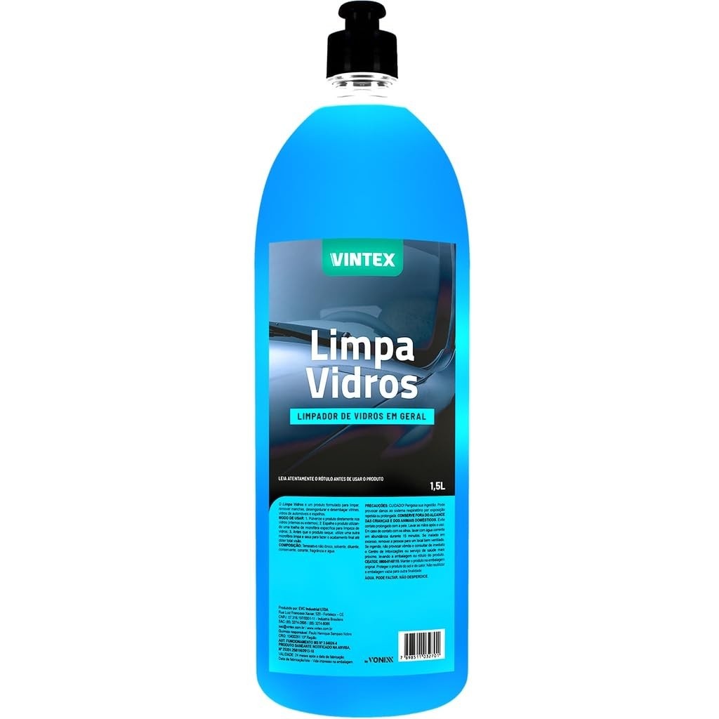 Limpador de Vidros e Espelhos Vintex 1,5L: Brilho Impecável e Sem Manchas!