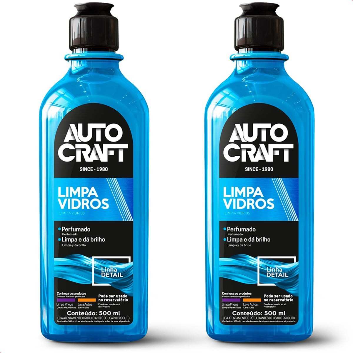 KIT 2 Limpa Vidros Automotivo Autocraft Pro 500ml: Visibilidade Cristalina e Brilho Impecável