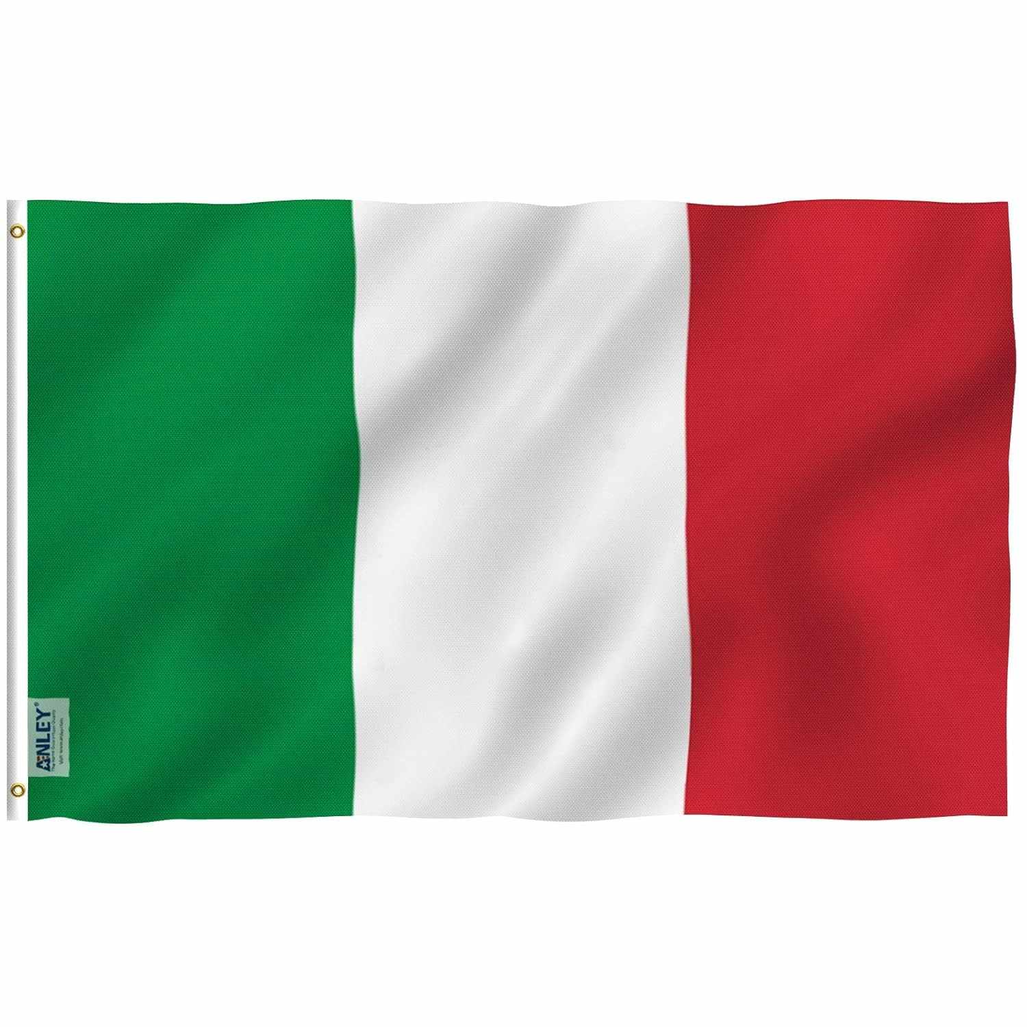 Bandeira da Itália 3x5 pés Anley Fly Breeze - Polyester Resistente, Cores Vivas e Ilhós de Latão
