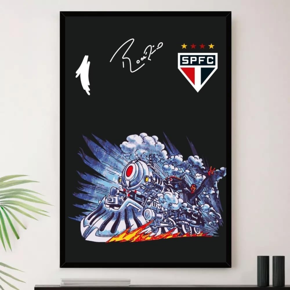 Quadro Rogerio Ceni Trem Lendário Decorativo A4 23x33cm - Moldura Premium com Impressão em Alta Definição