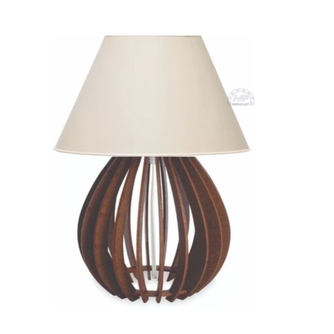 Abajur MDF Bola Marrom: Iluminação Estilosa para Seu Ambiente