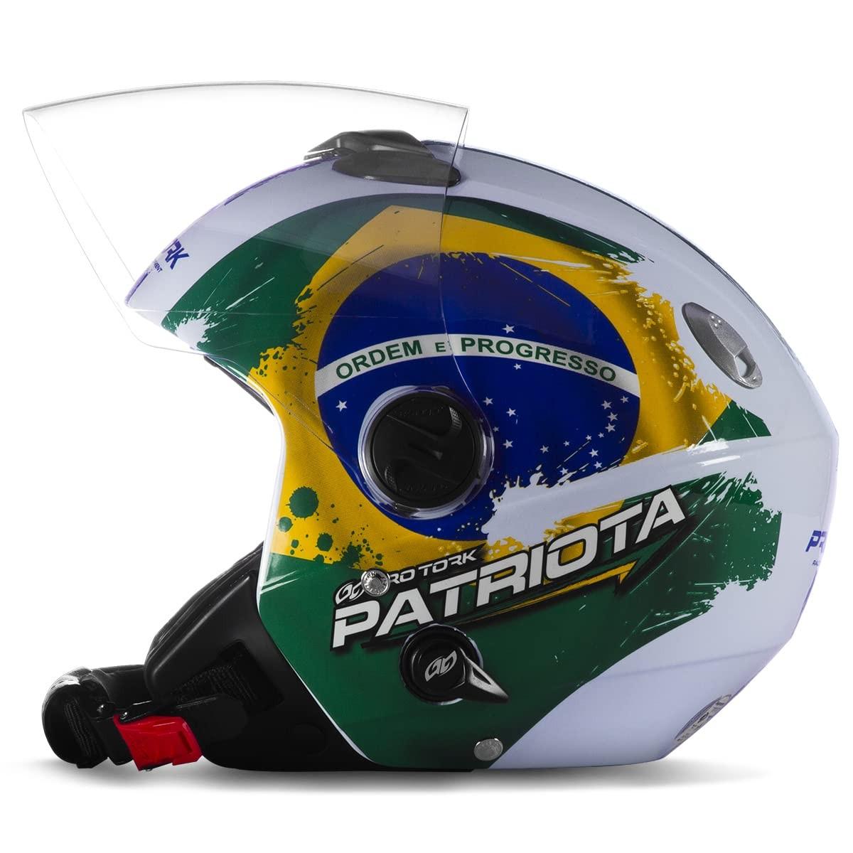 Capacete Aberto Pro Tork New Atomic Patriota Branco/Verde - Segurança e Estilo para Você!