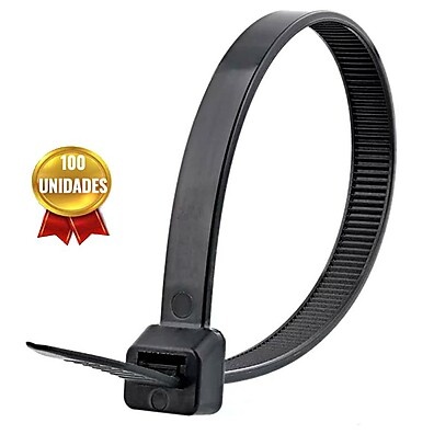 Abraçadeira de Nylon Preta 200 x 4,8 mm – 100 Unidades FERRARI