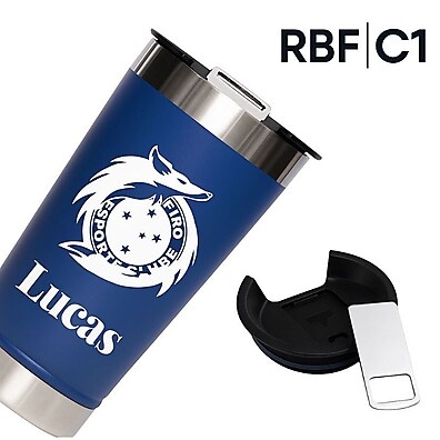 Copo Térmico Cruzeiro 473ml com Tampa e Abridor