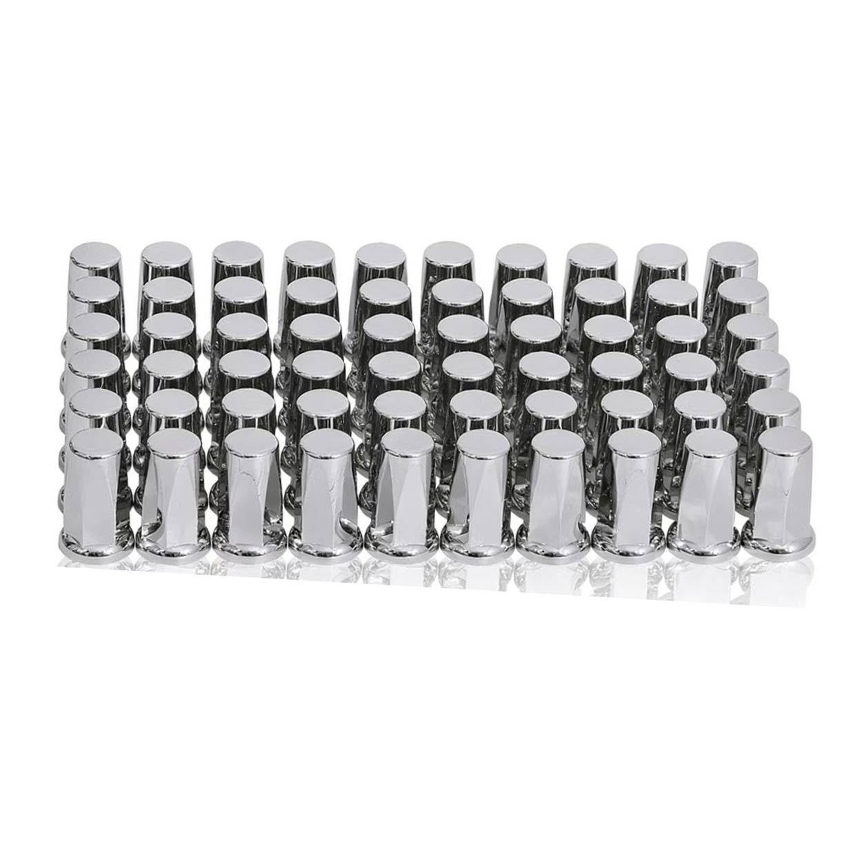 JESONN: Tampas de Porca de Roda Cromadas ABS 33mm com Flange (Kit 20 Unidades)