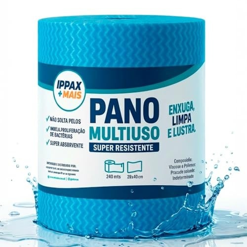Pano Multiuso Ippax +Mais 28x240m 600un - Alta Absorção e Reutilizável