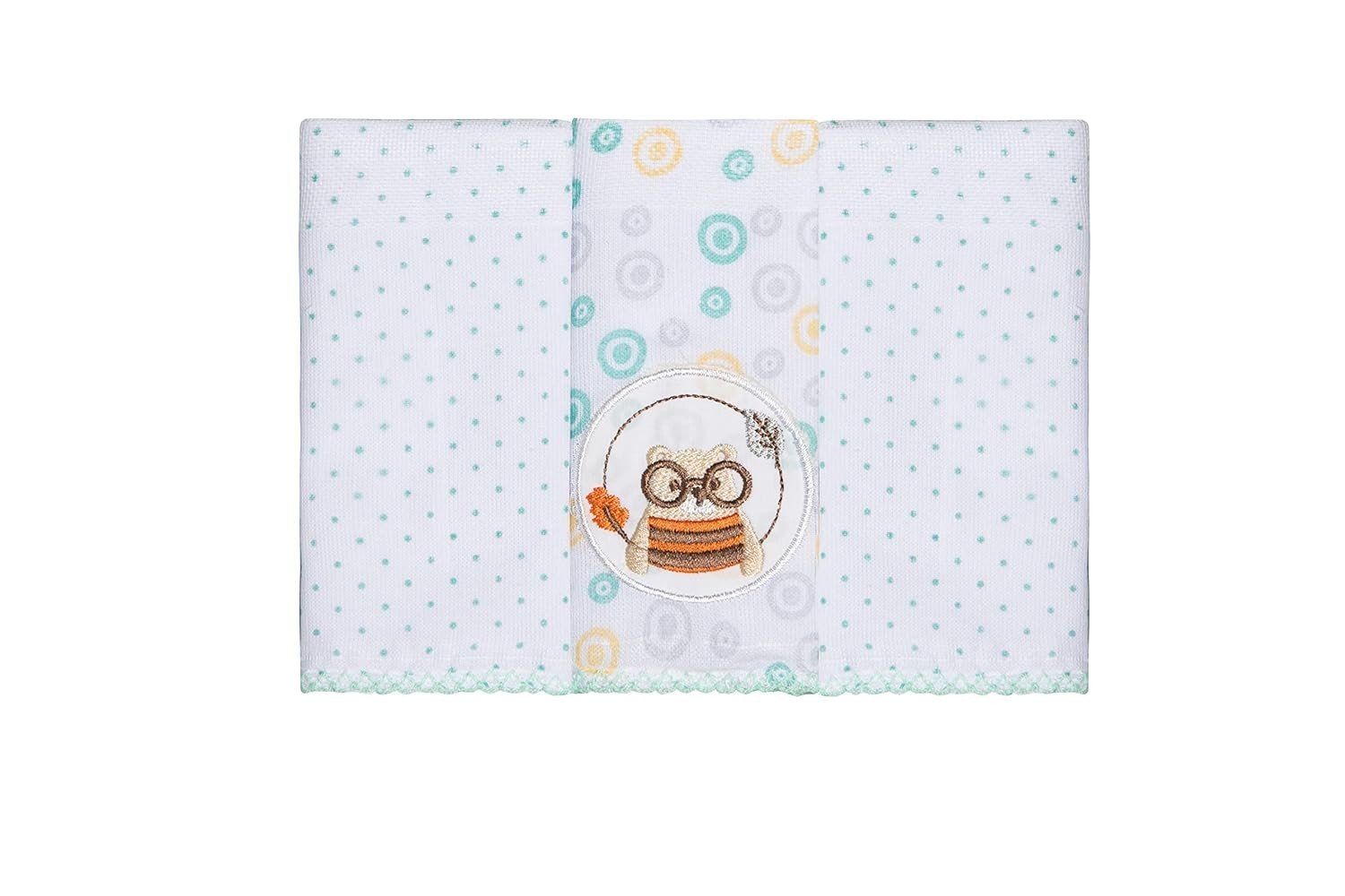 Paninho de Boca Bordado Karinho 32x32cm - 3 Unidades | Tecido Fralda 100% Algodão Macio e Absorvente