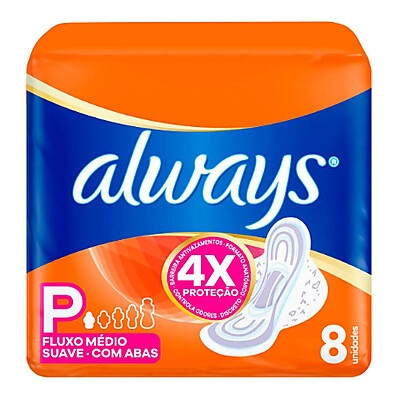 Absorvente Always Suave P com Abas – Conforto e Proteção Diária
