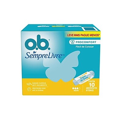 Absorvente Interno O.B. Médio Leve 10un Pague 8 – Conforto e Liberdade