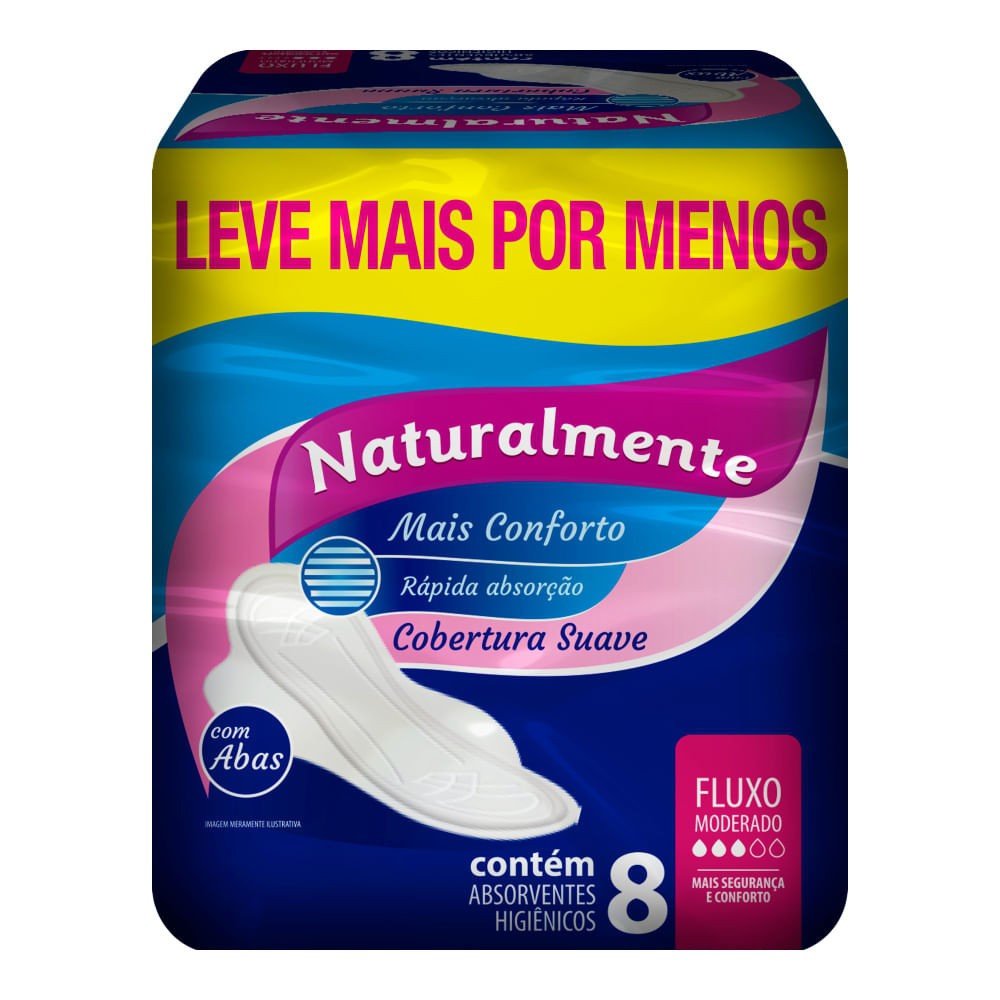 Absorvente Natural: Conforto Suave com Abas