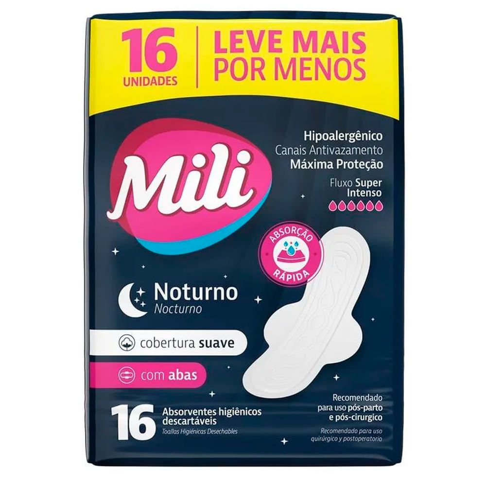 Absorvente Noturno Mili: Noites Secas e Confortáveis