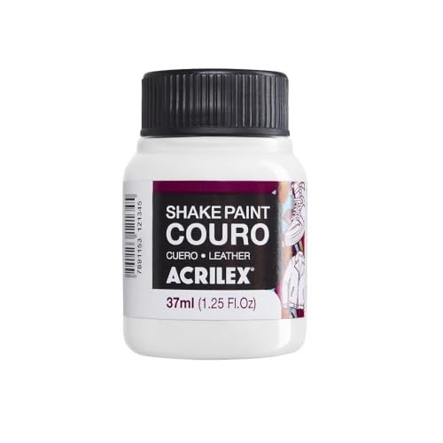 Tinta para Couro 37ml Shake Paint Branco - Acrilex 519 | Acabamento Premium