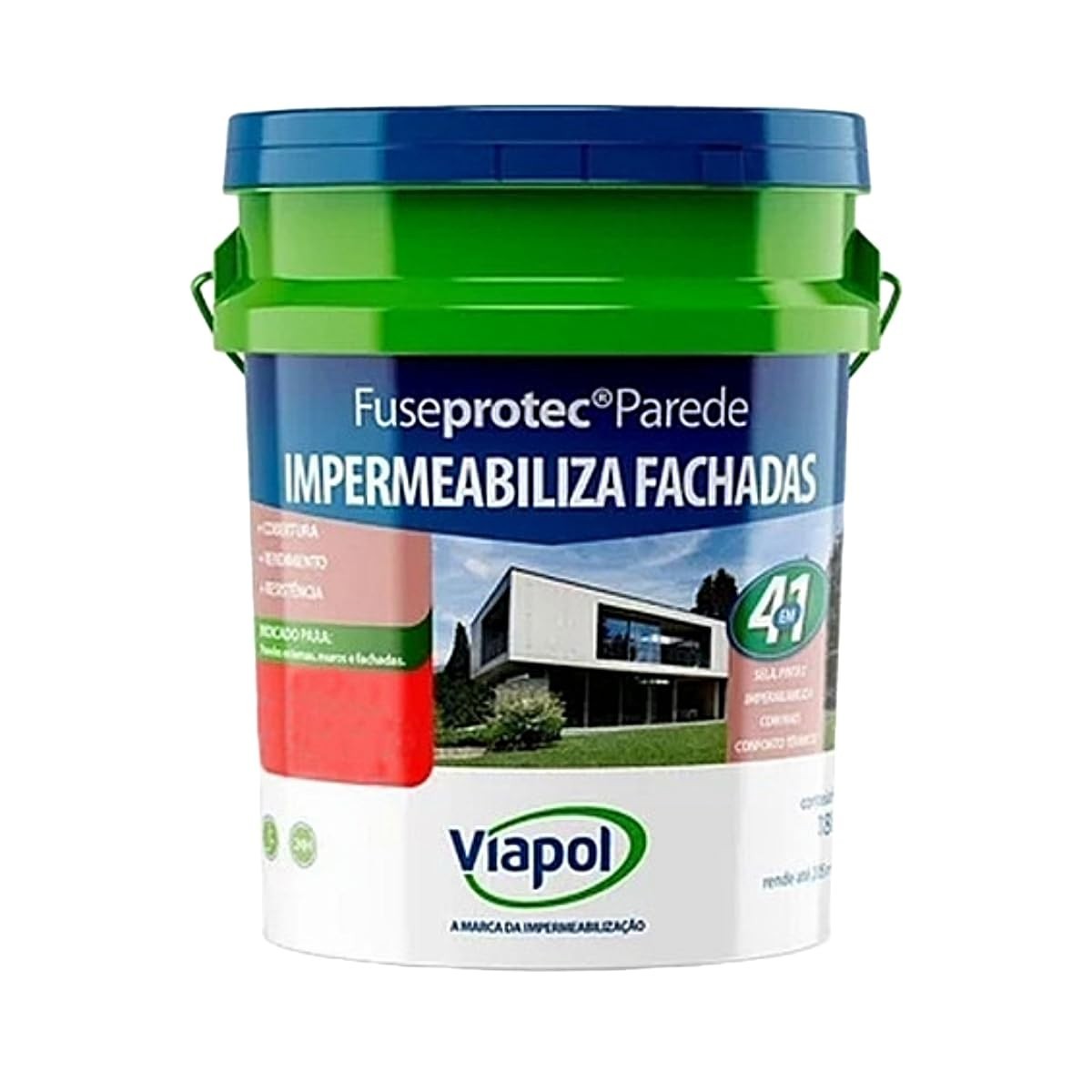 Impermeabilizante Fuseprotec para Fachadas - Acabamento Branco Brilhante 14L Viapol