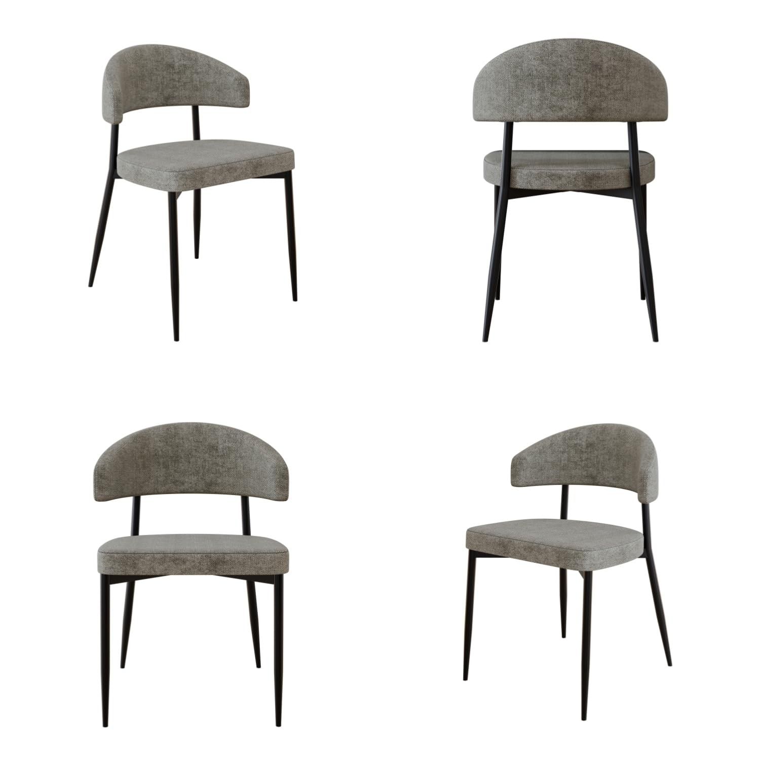 Cadeira Bless Fixa com 4 Pés - 55x52,5x77,5 cm - Estrutura em Aço com Acabamento Epóxi