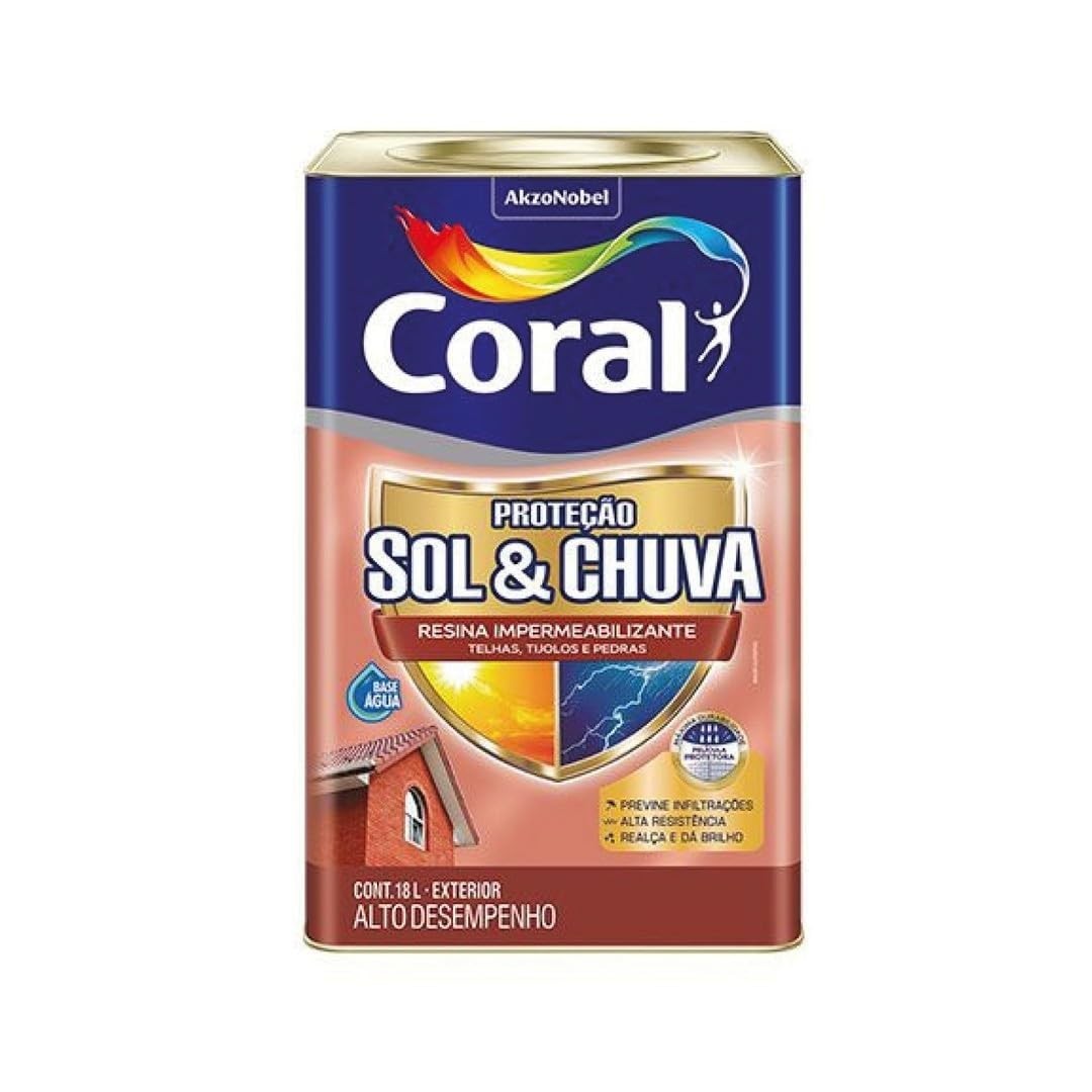 Kit Tinta Coral Sol & Chuva 18L Branco + Trincha: Acabamento Impecável e Proteção Duradoura