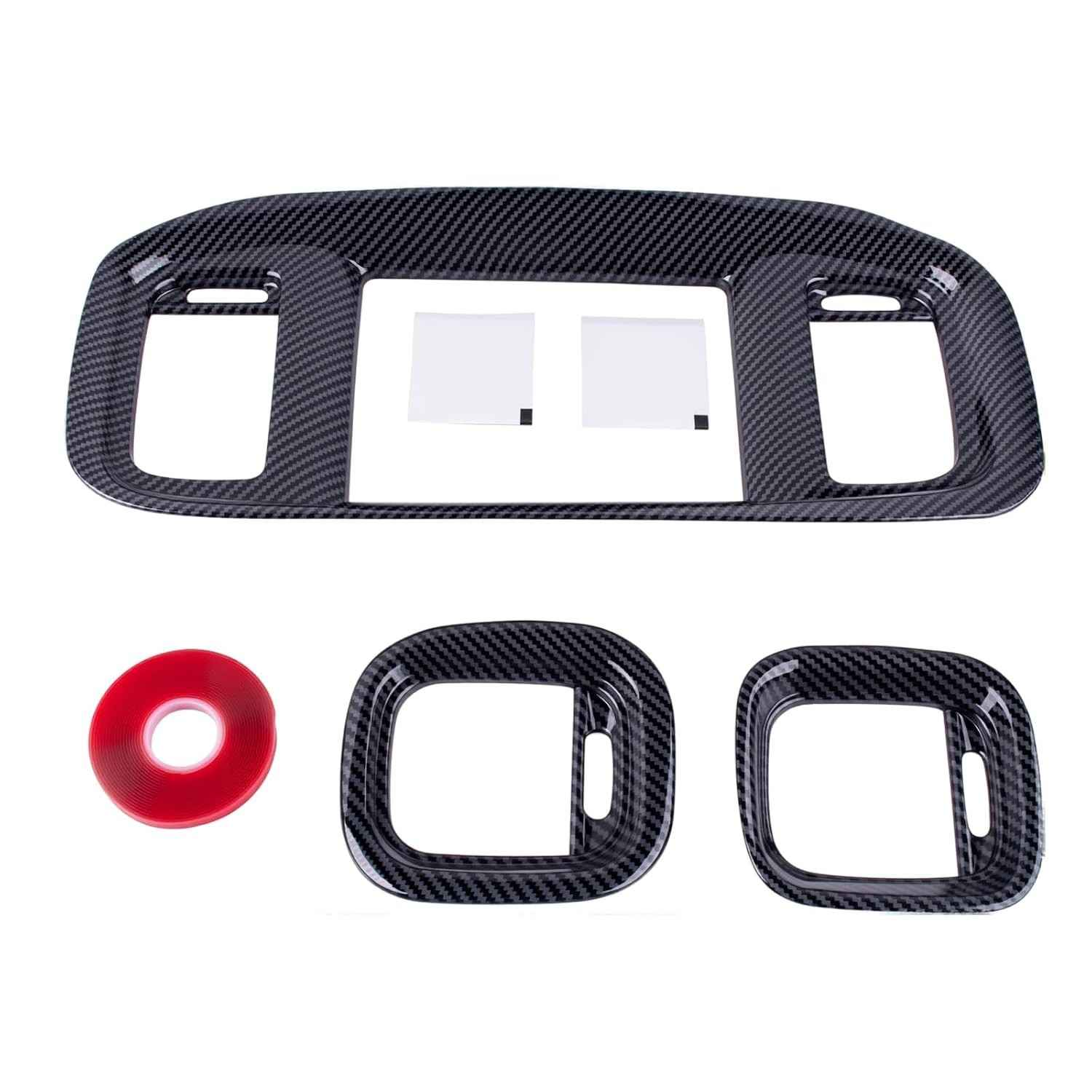Kit Acabamento Fibra de Carbono para Dodge Challenger/Charger 2015-2024: Painel, Tela DVD e Saídas de Ar