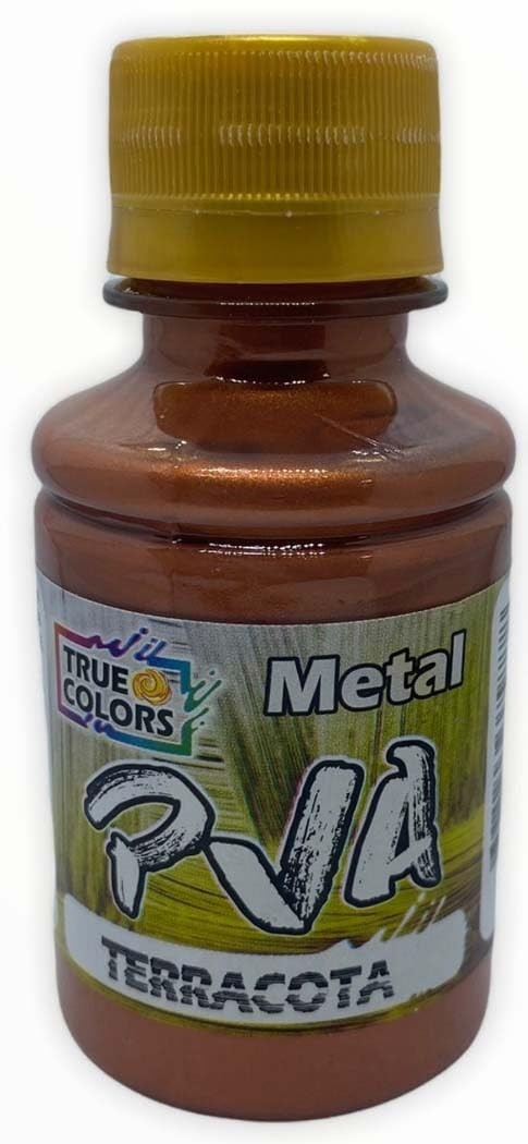 Tinta PVA Metálica Terracota 100ml - True Colors | Acabamento Brilhante Premium