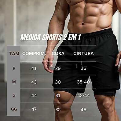 Short 2 em 1 Slidfit: Conforto e Performance na Academia