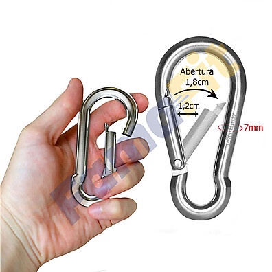 Mosquetão 9cm Aço Carbono com Trava - Ideal para Academia