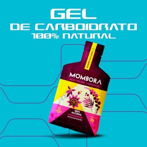 Energy Gel de Carboidrato Mombora Sabor Açai Juçara e Maracuja 10 Sachês 30G