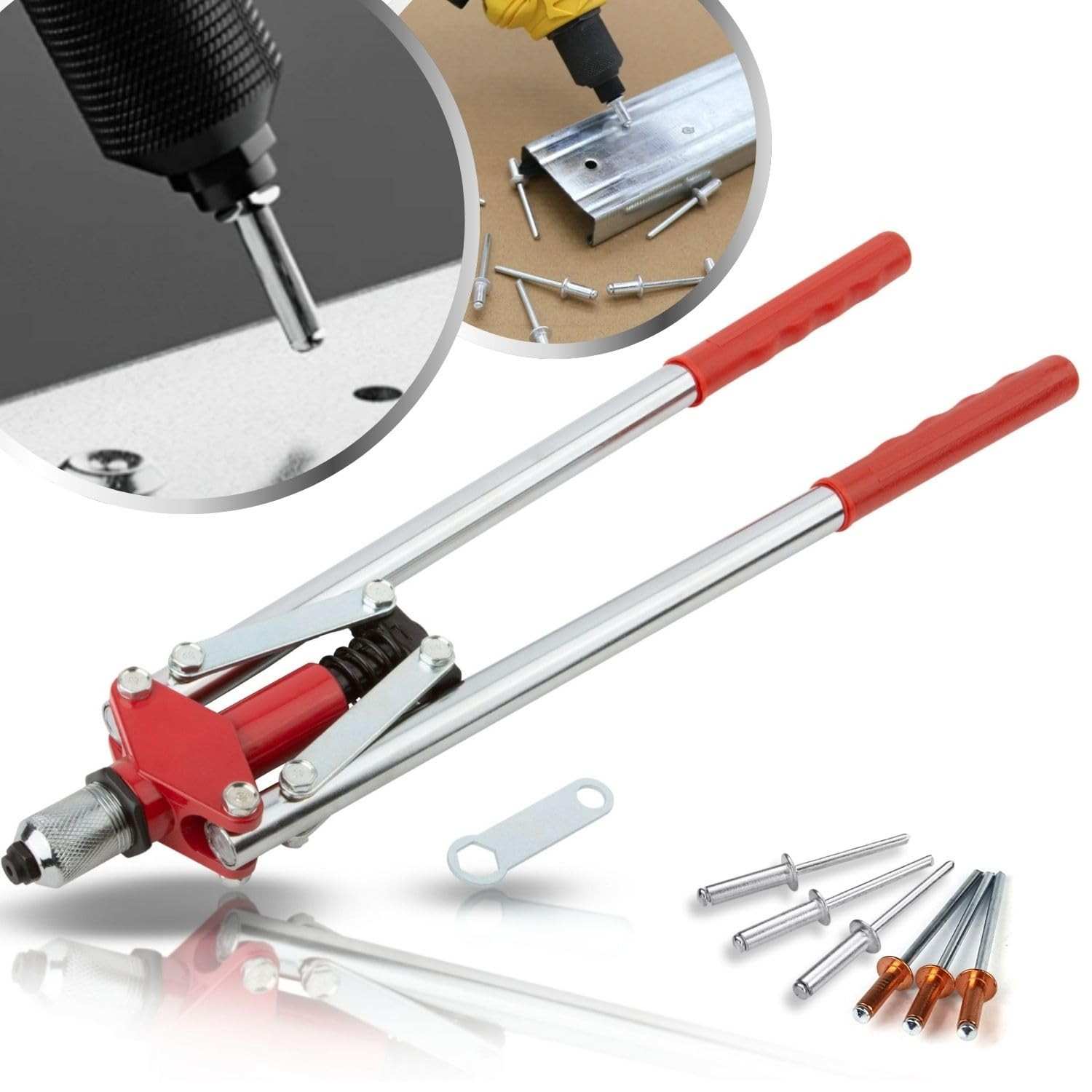 Alicate Rebitador Manual Profissional 420mm EDA - Ação Única para Construção e Indústria