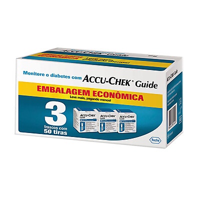 Accu-Chek Guide Tira Teste – 3 Frascos com 50 Unidades | Embalagem Econômica