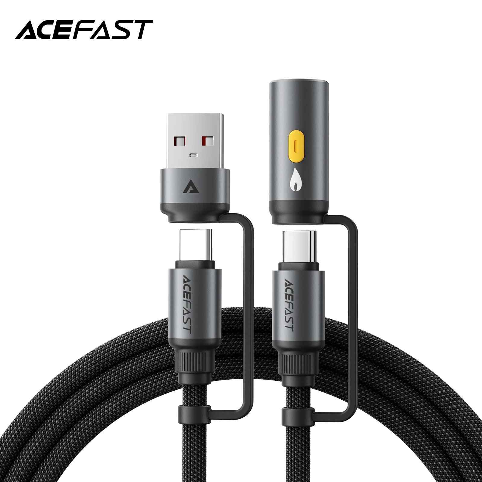 ACEFAST J6: Cabo 3 em 1 com Isqueiro Elétrico