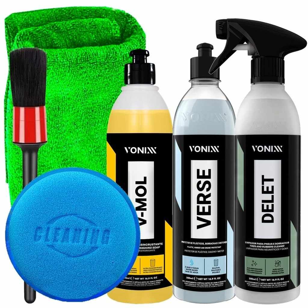 Kit Completo Vonixx Verse, V-Mol, Delet + Acessórios Karbox: Estética Automotiva Profissional