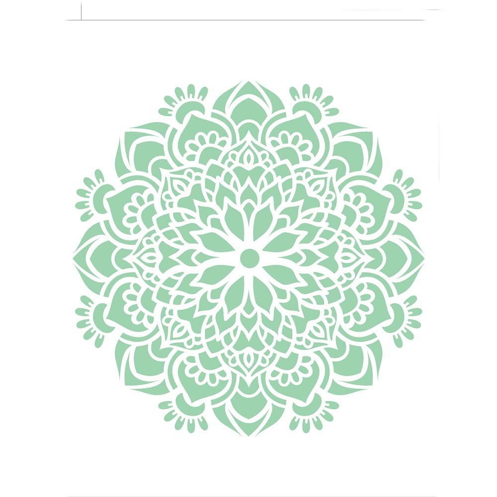 Stencil de Acetato Mandala Flor Bauer 20x25cm - Design Exclusivo para Pintura e Decoração
