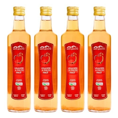 Vinagre de Maçã Orgânico Serra Gaúcha Acidez 4% 500mL Vidro