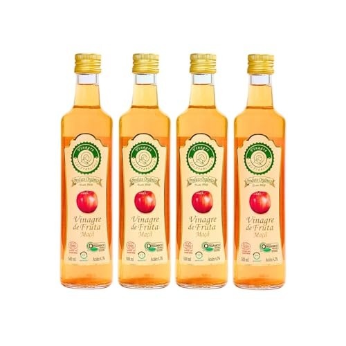 Vinagre de Maçã Orgânico São Francisco Acidez 4% Kit 4 Unidades 500mL
