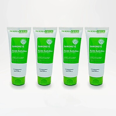 Ácido Salicílico Dermachem: Kit 4 Sabonetes Pele Oleosa