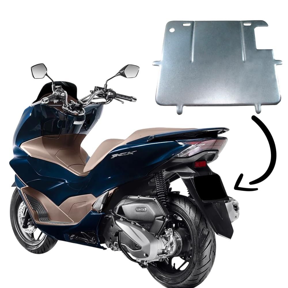 Suporte Protetor de Placa para Moto Pequena - Aço Resistente 18,7x13,6cm