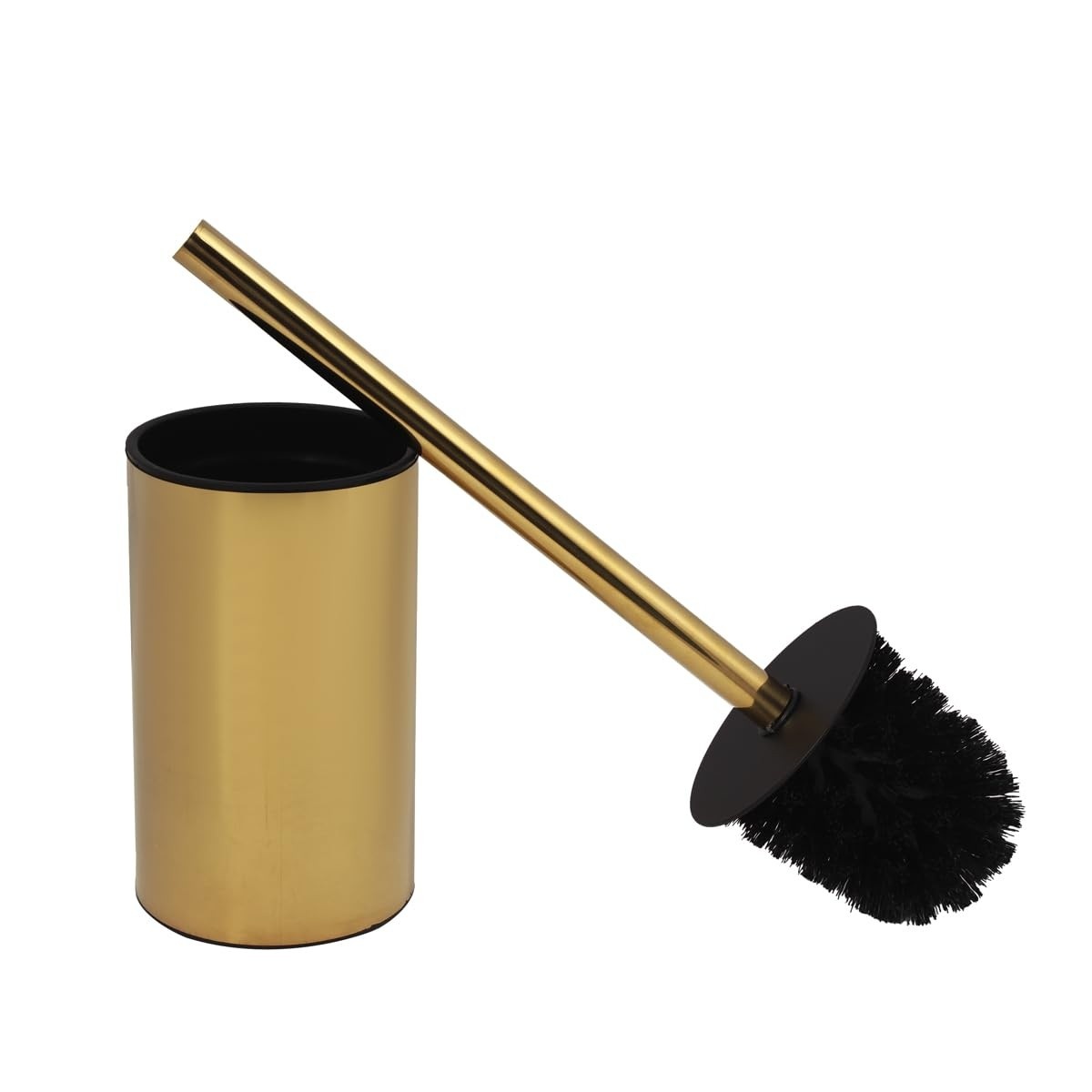 Escova Sanitária Luxo Fino em Aço Inox Dourado - Moderna e Fácil de Higienizar