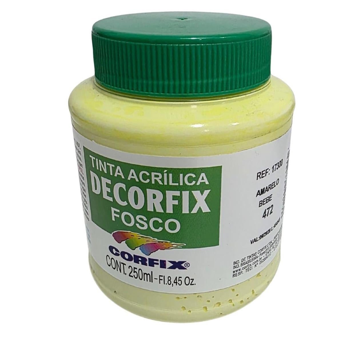 Corfix Decorfix Tinta Acrílica Fosca 250ml - Caixa com 3 Unidades - Acabamento Premium para Pintura