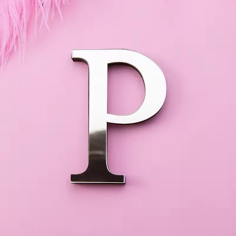 Adesivos de Parede Espelho Acrílico - Alfabeto em Prata para Decoração DIY