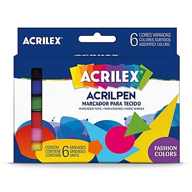 Acrilpen Acrilex: 6 Cores para Tecido e Mais!