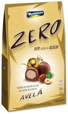 Bombom com recheio de avelã zero açúcar Montevergine 80g