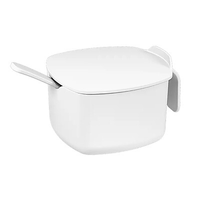 Açucareiro Branco 300ml BPA Free com Colher – Praticidade e Elegância na Cozinha