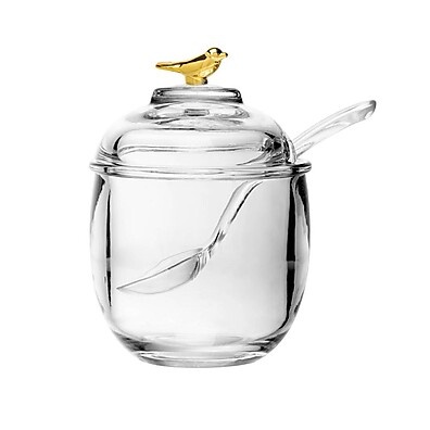 Açucareiro de Cristal Wolff Golden Bird: Elegância à Mesa