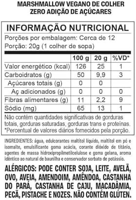 Pote Marshmallow Vegano zero adição de açúcares - 250g