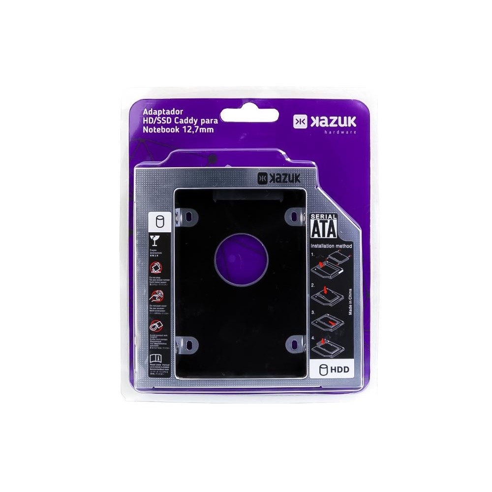 Adaptador Caddy 12.7mm: 2º HD/SSD para Notebook