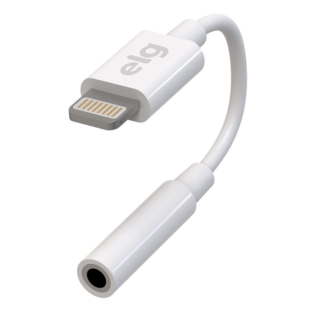 Cabo Adaptador Lightning para P3 (3.5mm) ELG ADP8P3 - Áudio para iPhone/iPad Branco