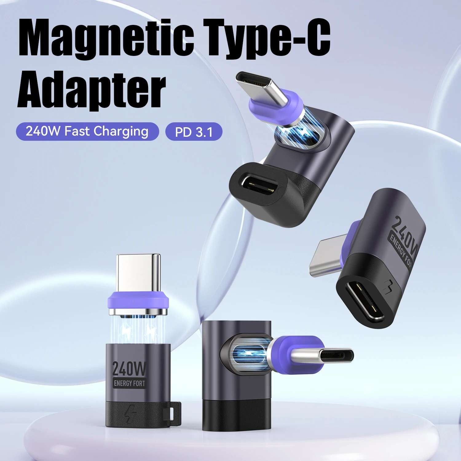 Adaptador Magnético USB-C 240W: Carregamento Turbo!