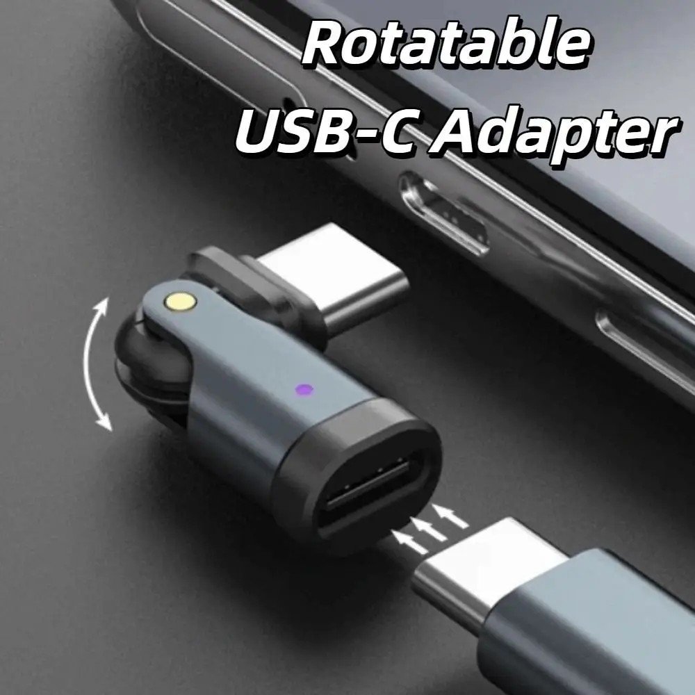 Adaptador USB-C 180°: Carregue e Transfira Dados Rápido!